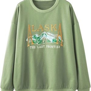 green crew neck sweatshirt